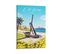 JJUPUV L'Île Rousse Corse Poster vintage sur toile pour décoration d'intérieur : salon, 20 x 30 cm