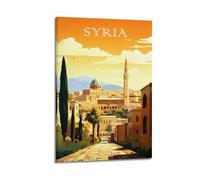 JJUPUV Poster de voyage vintage SYRIE - Impression sur toile - Décoration murale - Photo d'intérieur moderne - 40 x 60 cm