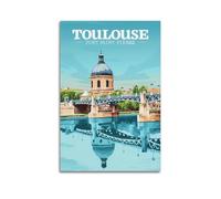 JJUPUV Toulouse Pont Saint Pierre Affiche de voyage vintage Art Impression murale Peinture à suspendre Photo murale Décoration familiale 20 x 30 cm