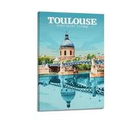 JJUPUV Toulouse Pont Saint Pierre Poster de voyage vintage sur toile Décoration murale Décoration moderne 30 x 45 cm