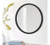 JJUUYOU Miroir mural rond avec cadre en bois - Miroir mural décoratif pour dortoir - Miroir circulaire à suspendre de style rustique pour décoration de salon, chambre à coucher