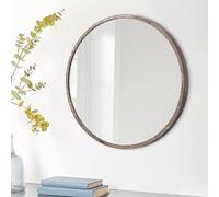 JJUUYOU Miroir mural rond pour salle de bain, maquillage, dressing, miroir mural à suspendre pour salon, chambre à coucher, entrée, dortoir, marron