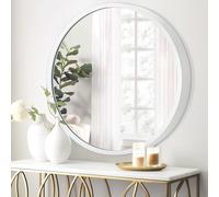 JJUUYOU Miroir rond mural blanc pour salle de bain et décoration intérieure
