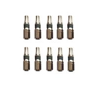 jjw-germany Lot de 10 embouts Torx T 25 x 25 mm professionnelle en acier spécial résistant aux chocs, nickelé