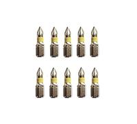 jjw Lot de 10 Allemagne Croix fente Embouts Pozidriv PZ 1 x 25 mm professionnelle en acier spécial résistant aux chocs, nickelé