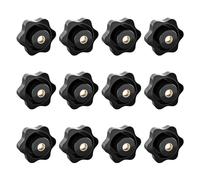 JJWNMLL 12PCS Vis de serrage bouton étoile M6-diamètre extérieur 38 boulons de pouce de remplacement étoile bouton à main de serrage, poignée noire