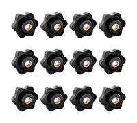 JJWNMLL 12PCS Vis de serrage bouton étoile M8-diamètre extérieur 38 boulons de pouce de remplacement étoile bouton à main de serrage, poignée noire