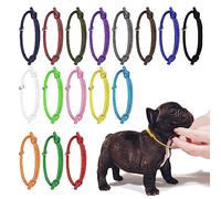 JJWNMLL 16pcs Collier Chiot,Collier d'identification pour et Chaton Nouveau-né,Collier Chiot reglable en Polyester Souple,Collier pour Nouveau-né pour Chats Chiens,Multicolore (S,12-20CM)