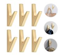 JJWNMLL 6 Pièces Gold Crochets Muraux Patère Équipé de Vis de Montage