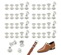 JJWNMLL 85 Ensembles De Chicago Vis M5*8mm, Rivets Chicago Vis De Fixation,Kit De Réparation De Remplacement De Rivets Métalliques,Collier, Bagages,Portefeuille,Chien Plomb,Sac à Dos,Ceinture-Argent