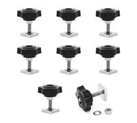 JJWNMLL 8PCS T-Track Adapter,écrous de t-slot rainure en T M6x35mm,track en t avec Écrous Étoile m6 et Rondelle d'écrou,pour Adaptateur Vélo Porte-Bagages de Toit