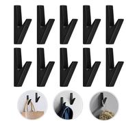 JJWNMLL Crochets Muraux Patère Équipé de Vis de Montage Crochets Porte Serviette Salle de Bain Accroche Torchon Cuisine (Noir-10pcs)