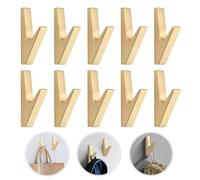 JJWNMLL Crochets Muraux Patère Équipé de Vis de Montage Crochets Porte Serviette Salle de Bain Accroche Torchon Cuisine (Gold-10pcs)