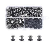 JJWNMLL Lot de 90 tiges de vis Chicago, rivets Chicago, rivets métalliques de rechange pour sacs, colliers, harnais, bagages, sac à main, laisse pour chien, sac à dos, ceinture