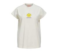 JJXX Jack&Jones JXASTRID SL T-Shirt Boxy imprimé JRS, Vanilla Ice/imprimé : Jaune Smiley, L