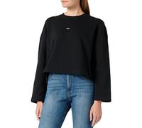JJXX JXABBIE LS Wide Every Brush Crew SN Maillot de Survêtement, Noir/imprimé : Logo Blanc, XS Femme