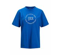 JJXX Jxbea SS Relaxed Vint Tee Noos T-Shirt, Blue Iolite/Detail:Bright White Print Cali 7, XL Femme