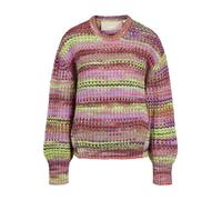 Jack & Jones Jxsimone Space Dye Crew Neck Knit Sn Pull en Tricot, Rouge/Rayures : Multicolore, L Femme