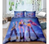 JJZENKD Hun-trix Ru-mi Kin-der Ensemble de literie en microfibre 3D avec housse de couette 135 x 200 cm pour enfants, filles et garçons, cadeau pour les fans d'anime
