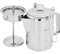 JJzex Cafetière en acier inoxydable, 1,2 l, pour l'extérieur, 9 tasses, en acier inoxydable, percolateur pour camping, maison, cuisine