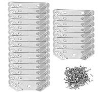 JJZGPP 24Pcs Connecteurs D'angle,connecteur universel d'angle de meuble en acier inoxydable,pour étagères en bois, armoires, tables, chaises, fixation de meubles, avec 120 vis