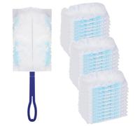 JJZGPP Duster Kit,40 Pcs Recharges de Plumeaux Jetables avec 1 Poignée Plumeau,pour Nettoyer La Poussière, La Saleté, Les Poils