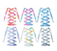 JK Home 12Pcs Lacets Plat 6 Couleurs Remplacement Sangle de Chaussures 120cm pour Tous Chaussures Mode Multicolore #A