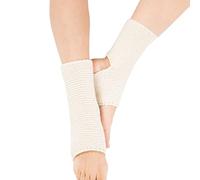 JK Home Chaussette Tricot Femme Guêtre Courte Jambière Chaude Hiver pour Sport Yoga Ballet Danse 22cm Blanc