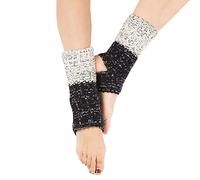JK Home Chaussette Tricot Femme Guêtre Courte Jambière Chaude Hiver pour Sport Yoga Ballet Danse 25cm Noir/Blanc