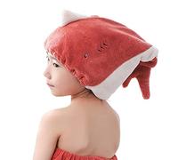 JK Home Cheveux Serviette Wrap Séchage Rapide Animal Imprimé Cheveu Turban Absorbant pour Femme Enfant Bordeau-Enfant