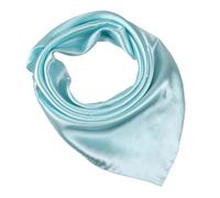 JK Home Faux Soie Écharpe 60x60cm Foulard Carré Couleur Uni Châle Doux Léger Élégant Azur
