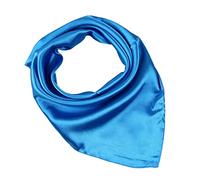 JK Home Faux Soie Écharpe 60x60cm Foulard Carré Couleur Uni Châle Doux Léger Élégant Bleu