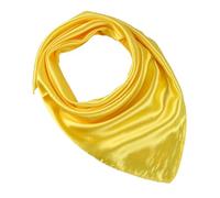 JK Home Faux Soie Écharpe 60x60cm Foulard Carré Couleur Uni Châle Doux Léger Élégant Jaune