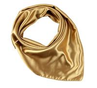JK Home Faux Soie Écharpe 60x60cm Foulard Carré Couleur Uni Châle Doux Léger Élégant Or