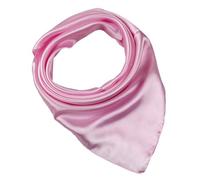 JK Home Faux Soie Écharpe 60x60cm Foulard Carré Couleur Uni Châle Doux Léger Élégant Rose