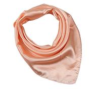 JK Home Faux Soie Écharpe 60x60cm Foulard Carré Couleur Uni Châle Doux Léger Élégant Rose Orange