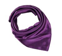 JK Home Faux Soie Écharpe 60x60cm Foulard Carré Couleur Uni Châle Doux Léger Élégant Violet