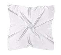 JK Home Faux Soie Écharpe Carrée Foulard Cheveux Bandanas 90x90cm Coiffure Accessoires pour Femme Sport Mariage Anniversaire Plage Blanc