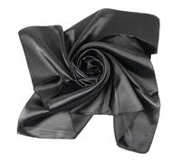 JK Home Faux Soie Écharpe Carrée Foulard Cheveux Bandanas 90x90cm Coiffure Accessoires pour Femme Sport Mariage Anniversaire Plage Noir