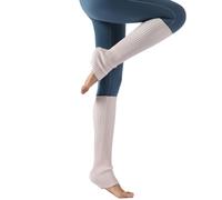 JK Home Jambières d'Hiver Tricoté Guêtres au Crochet pour Femme Elastique Genouillères Botte Yoga Fitness Danse Chaud W:Sans Trou Rose