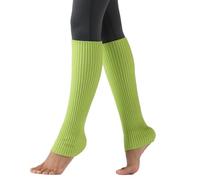JK Home Jambières d'Hiver Tricoté Guêtres au Crochet pour Femme Elastique Genouillères Botte Yoga Fitness Danse Chaud W:Sans Trou Vert Clair