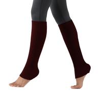 JK Home Jambières d'Hiver Tricoté Guêtres au Crochet pour Femme Elastique Genouillères Botte Yoga Fitness Danse Chaud W:Sans Trou Bordeau