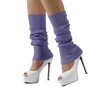 JK Home Jambières d'Hiver Tricoté Guêtres au Crochet pour Femme Elastique Genouillères Botte Yoga Fitness Danse Chaud W:Sans Trou Violet Clair