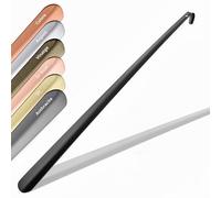 JK Trade® L'original Chausse-pied stable en acier inoxydable de 62 cm | Chausse-pied long en acier inoxydable à tenir debout | Rapide et résistant au dos | Longueur et largeur idéales | Shoe Horn