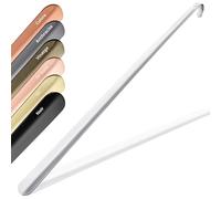 JK Trade® L'original Chausse-pied stable en acier inoxydable de 62 cm | Chausse-pied long en acier inoxydable à tenir debout | Rapide et résistant au dos | Longueur et largeur idéales | Shoe Horn