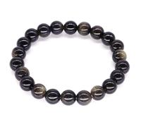 jkahh Bracelets en pierre naturelle de 8 mm pour homme et femme Fluorite/obsidienne dorée/aventurine verte/agate mousse verte/jaspe vert forêt tropicale, 19cm, Pierre, Agate