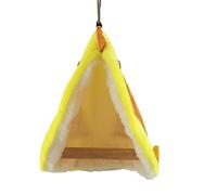 jkahh Nid de perroquet en peluche douce - Hamac chaud pour perroquet - Tente chaude pour oiseau - Branche debout - Jaune - Taille S - 16 x 20 cm