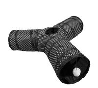 jkahh Tunnel pour chat en forme de S avec trou pliable pour intérieur et extérieur Noir