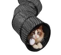jkahh Tunnel pour chat en forme de S avec trou pliable pour intérieur et extérieur, noir, S