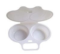 Jkapagzy Moule à œufs rond pour four à micro-ondes - Moule à œufs - Pocheuse - Outils de cuisson pour œufs au plat - Kit double